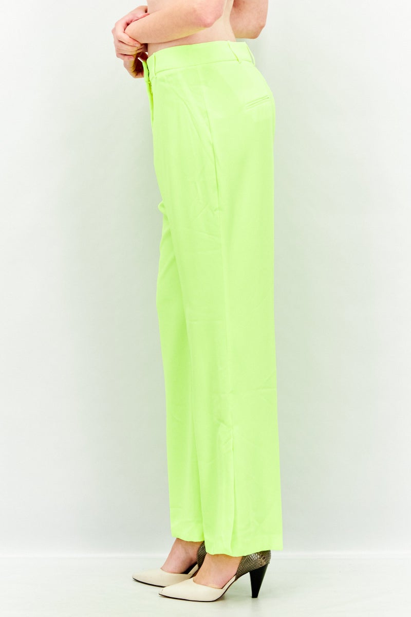 RIVER ISLAND Women Petite Wide Leg Plain Palazo Pants, Bright Yellow - Image 2